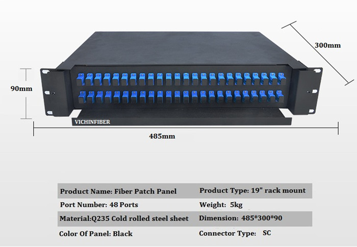 the drawing of 19 inch rack mount ODF 48 port patch panel with sc connector.jpg