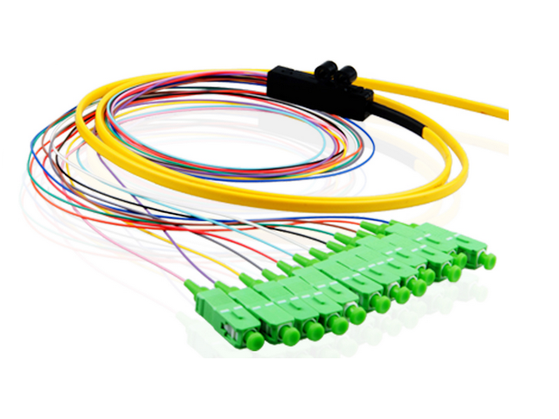 Single-mode 12 core SC/APC Ribbon optic cable pigtail
