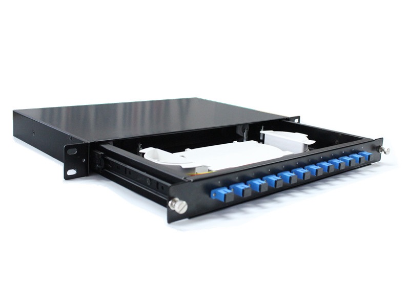 19 inch 1U rack mounted SC/UPC 12 port optical patch panel,with lock