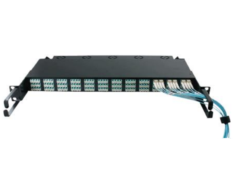 19 inch 1U OM3 144 port LC to MPO fiber optic patch panel