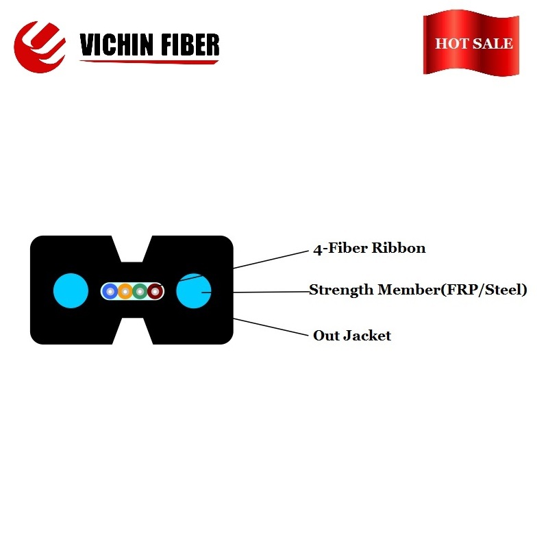 GJXFH 4 core  bow-type FTTH Drop Cable
