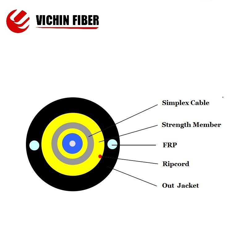 5mm  1 Core Round Type FTTH Drop Cable