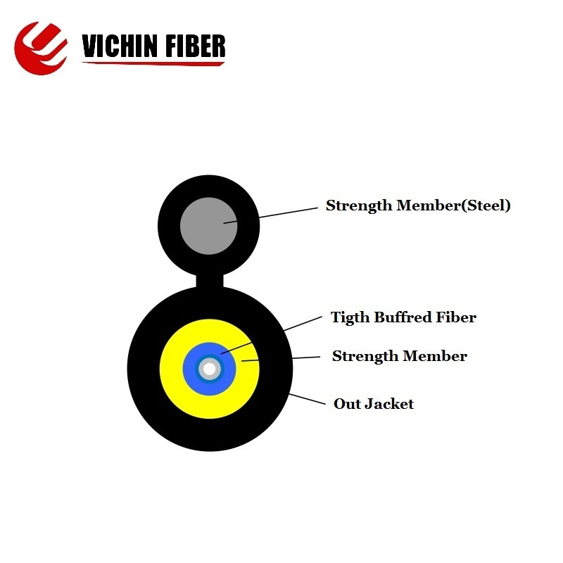1 core Self-supporting Round Type FTTH Drop Cable